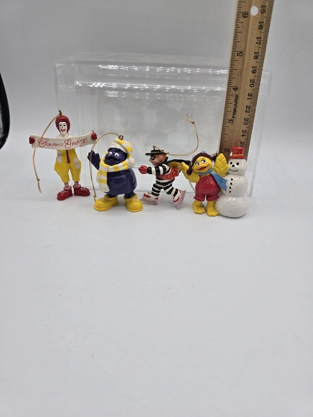 Vintage McDonalds Character Ornament Set of 4 Grimace Ronald Hamburglar Birdie
